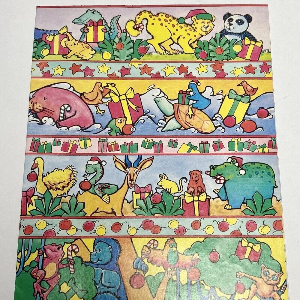 Vintage Lot of 6‎ Wrapping Paper Sheets Birthday Christmas Flowers